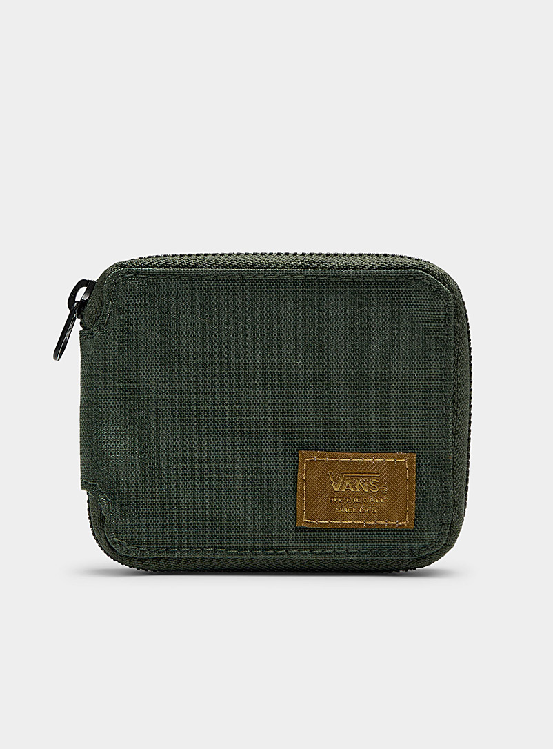 Vans Green Woven zip wallet for men
