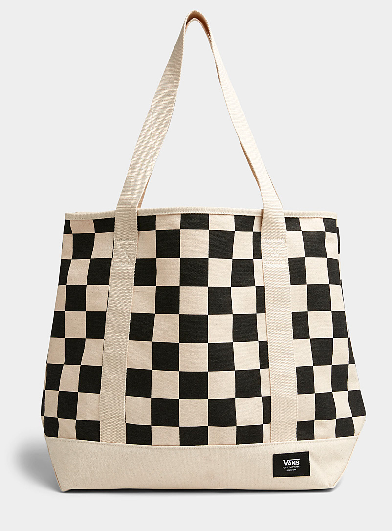 Vans Black and White Pergs checkered tote for men