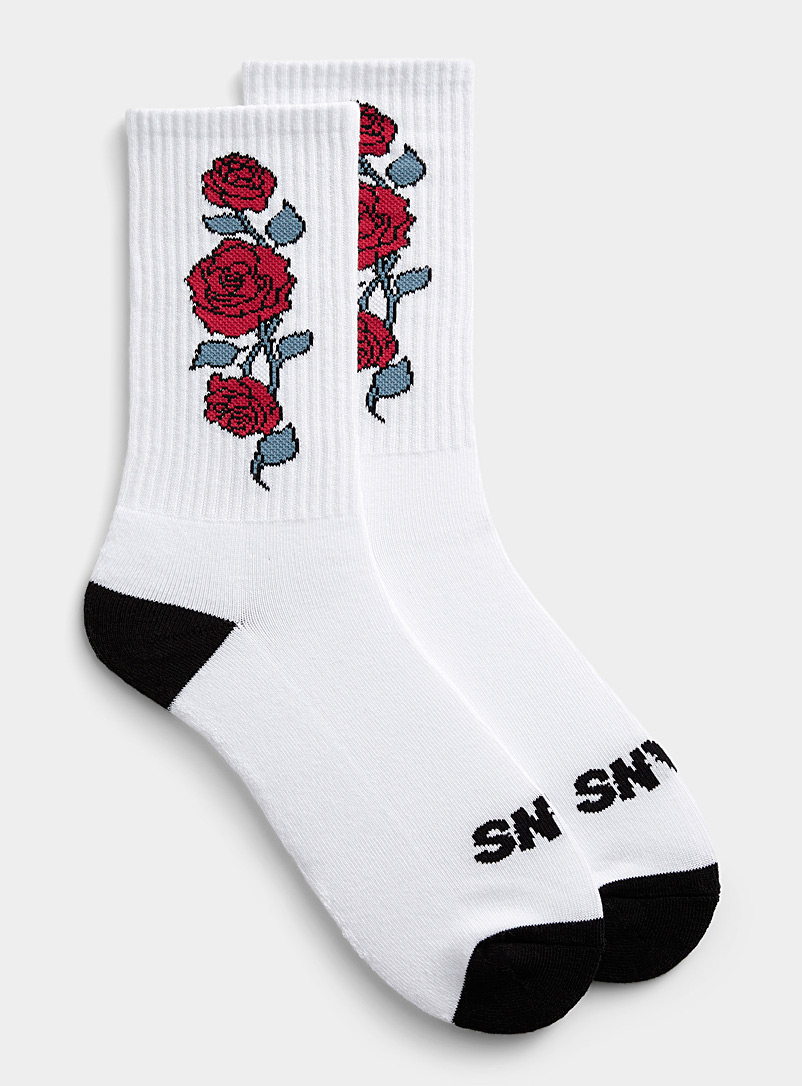 Vans Black and White Red roses sock for men