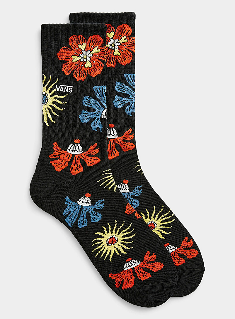 Vans Patterned Black Amusement floral sock for men