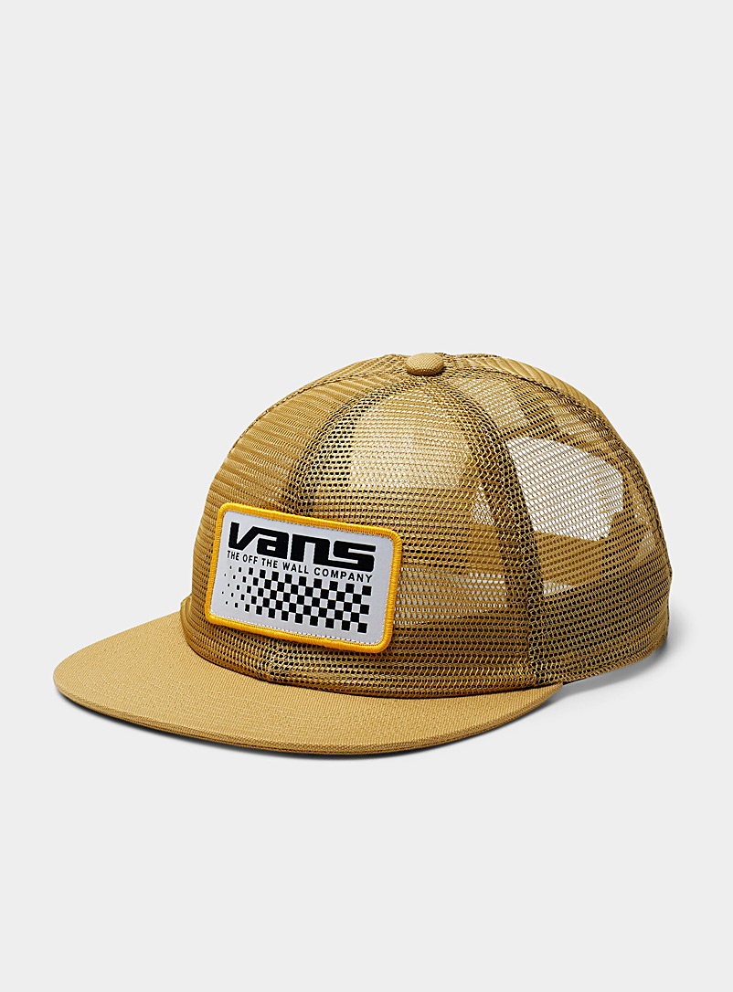 Vans Ivory/Cream Beige Check-emblem mechanic cap for men