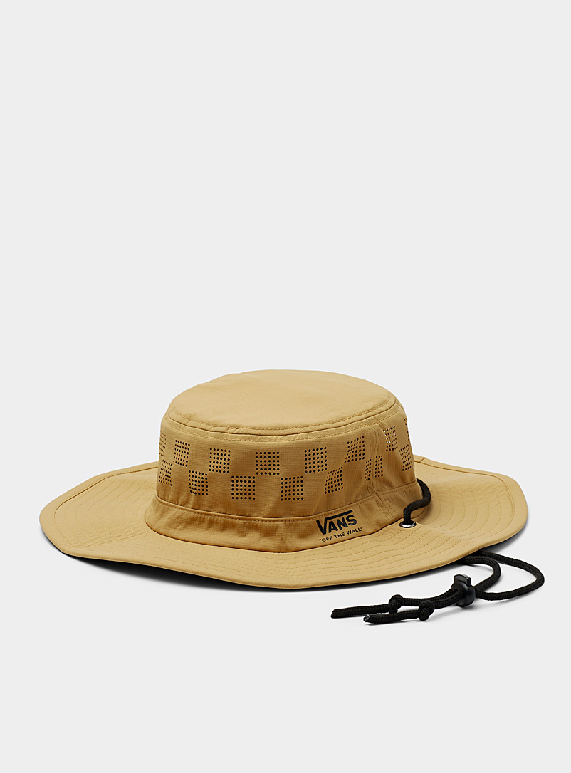 Vans Cream Beige Boonie perforated checkerboard bucket hat for men
