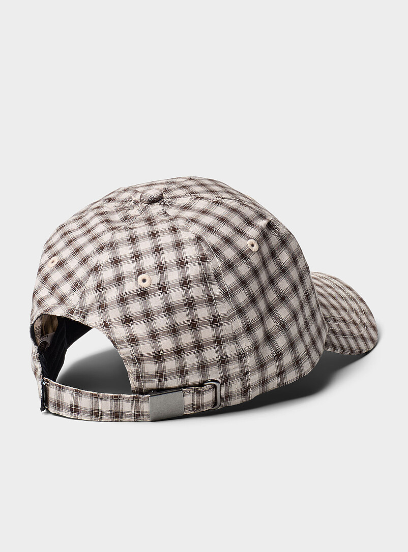 Vans: La casquette &agrave; carreaux Dropped V Blanc &agrave; motifs pour homme