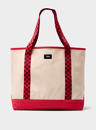 Le cabas Pergs accent damier rouge