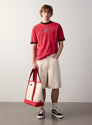 Vans Beige 23" Check-5 jort <b>Baggy fit</b> for men