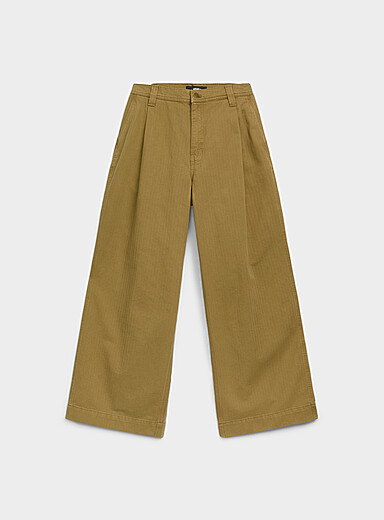 Vans: Le chino Authentic &agrave; plis jambe large <b>Coupe ample</b> Brun clair pour homme