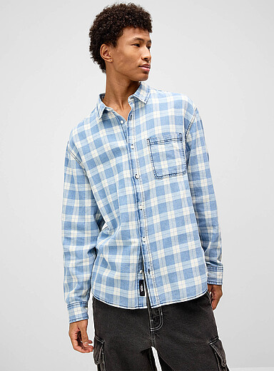 Vans: La chemise &agrave; carreaux Lawson <b>Coupe ample</b> Bleu p&acirc;le - Bleu ciel pour homme