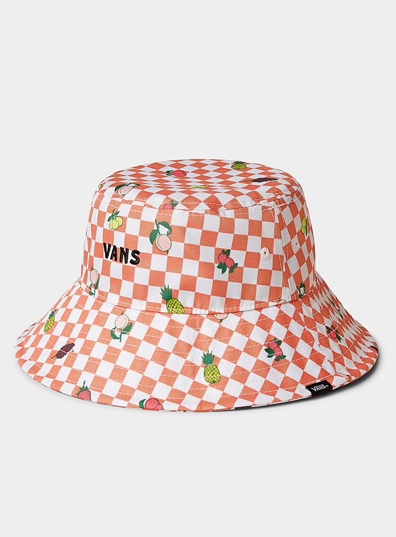 Vans Patterned Orange Fruity checker bucket hat for women