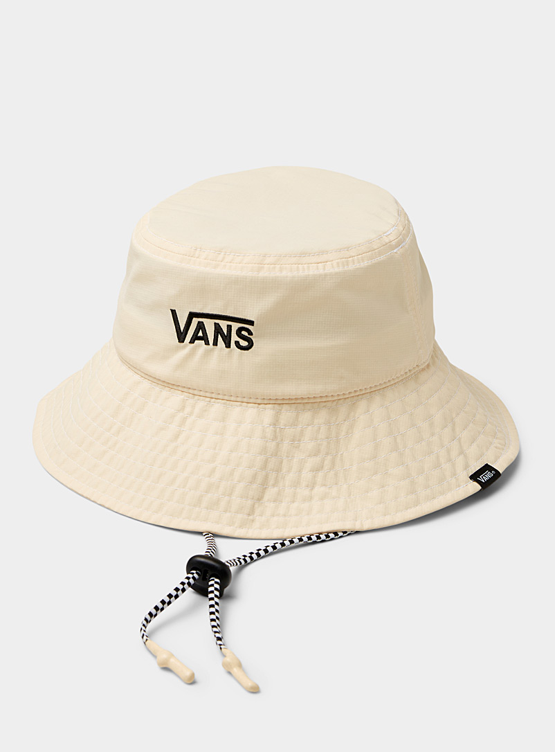 Vans Ivory/Cream Beige Signature nylon bucket hat for women