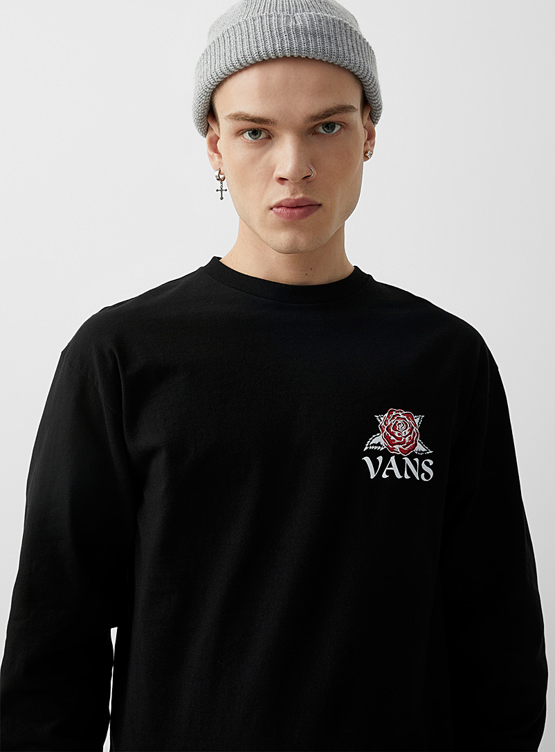 Vans Black Red rose T-shirt for men