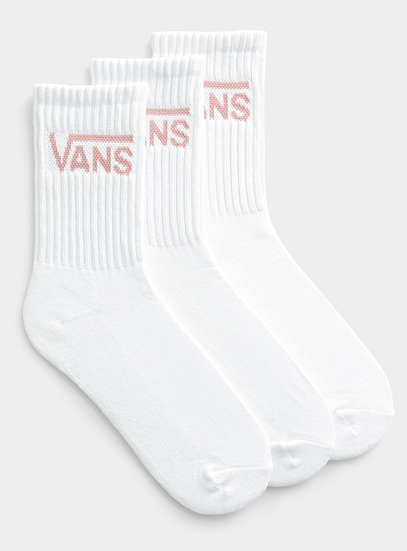 Vans: Les chaussettes athlétiques logo Ensemble de 3 Blanc pour femme