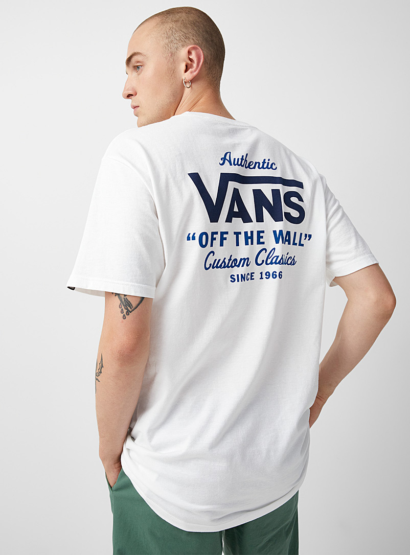Vans White Turquoise Authentic logo T-shirt for men