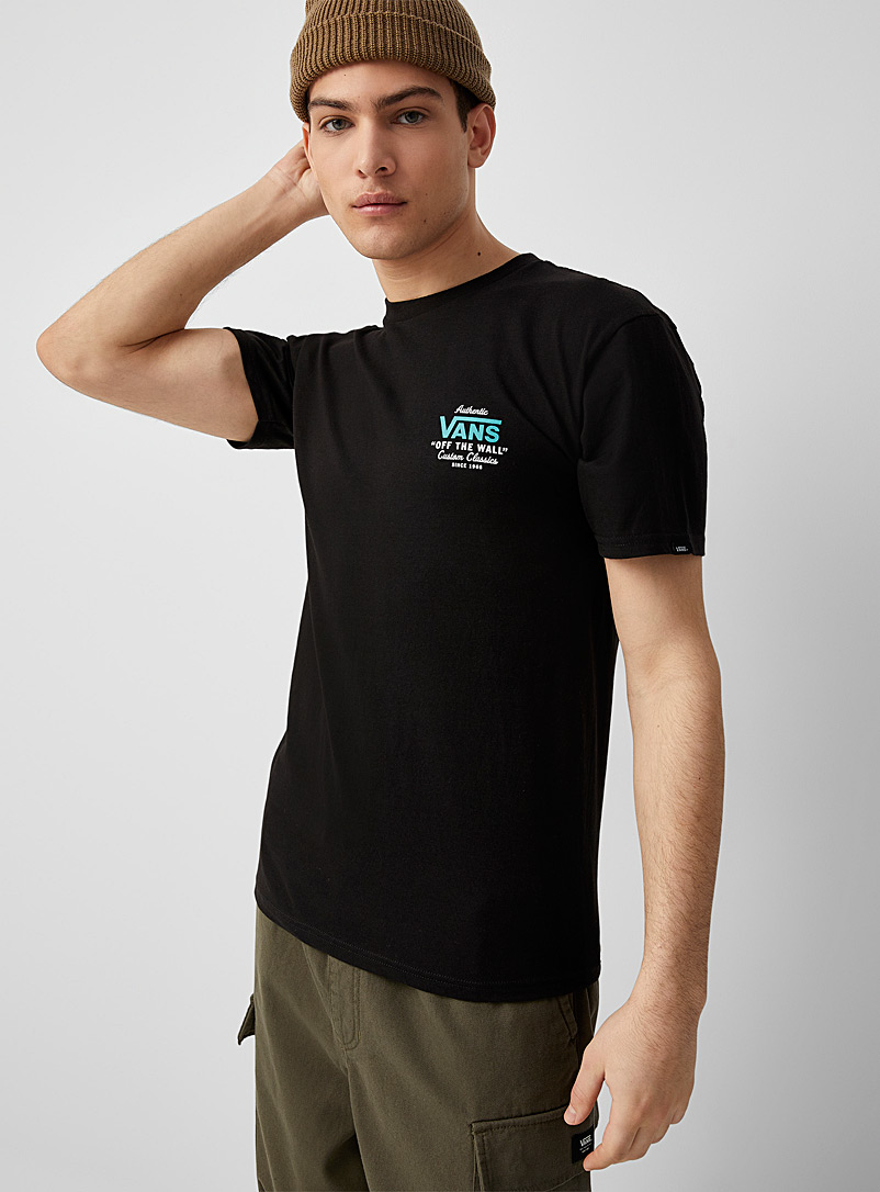Vans: Le t-shirt logo Authentic turquoise Charbon pour homme