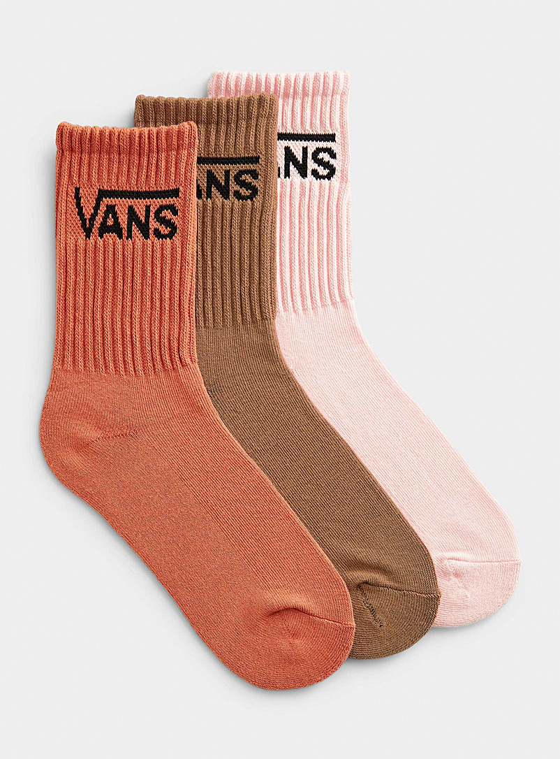 Vans Orange Signature ribbed socks Set of 3 for women