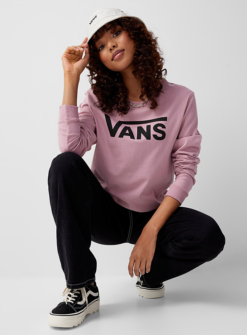 Vans: Le t-shirt rose logo Lilas pour femme