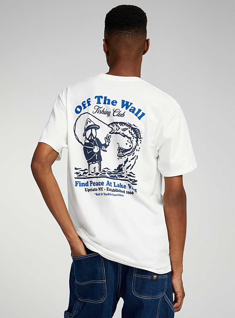 Vans: Le t-shirt à pochette club de pêche Blanc pour homme