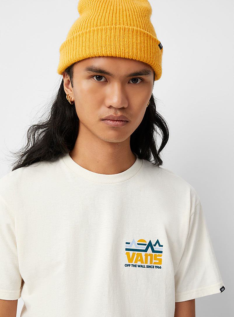 Vans: Le t-shirt logo montagnes Écru/Lin pour homme