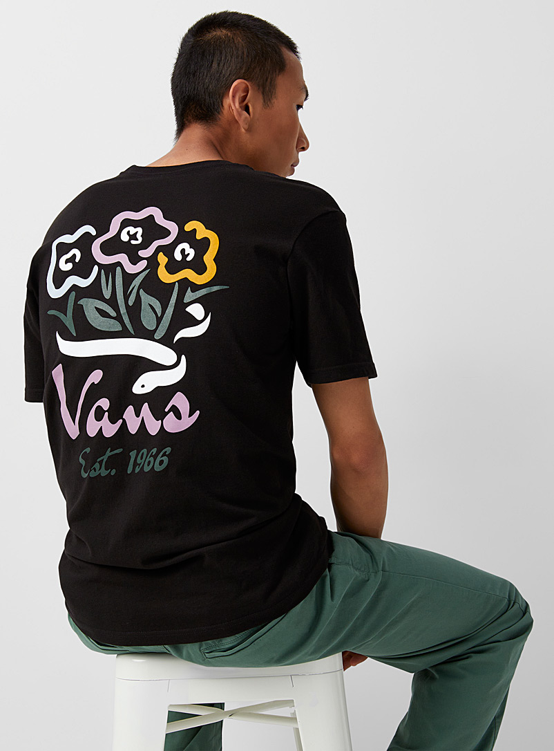 Vans: Le t-shirt fleurs rétro Noir pour homme
