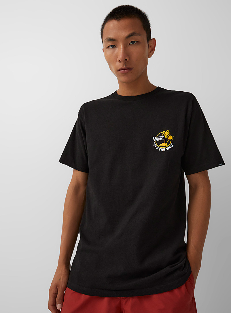 Vans: Le t-shirt logo et palmiers Noir pour homme