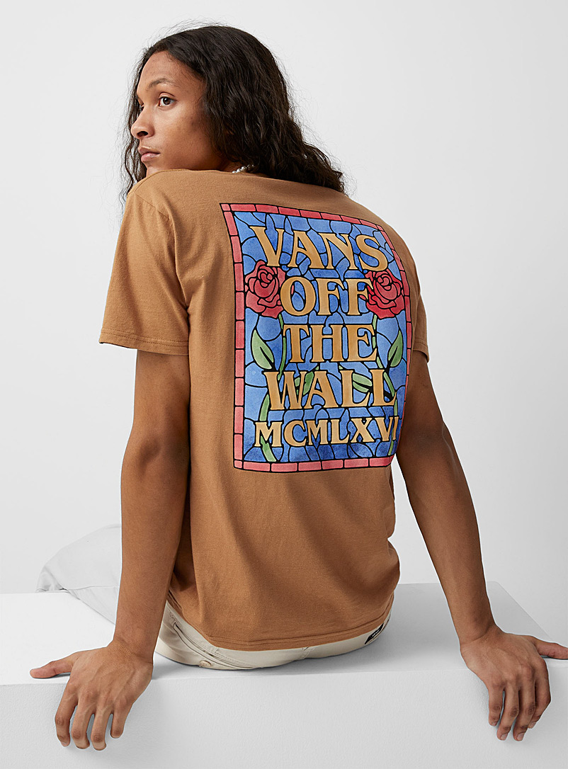 Vans Brown Gothic stained glass T-shirt for men