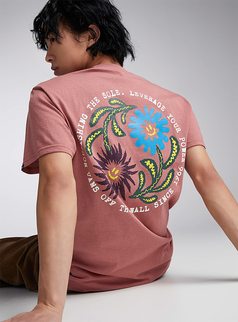 Vans: Le t-shirt double floraison Rose pour homme