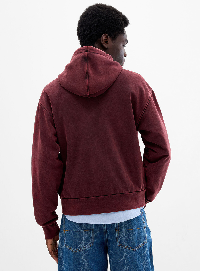 Vans: Le kangourou d&eacute;lav&eacute; imprim&eacute;s barbel&eacute;s Rouge pour homme