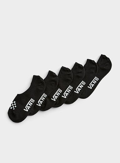 Checkered-toe foot liners 6-pack