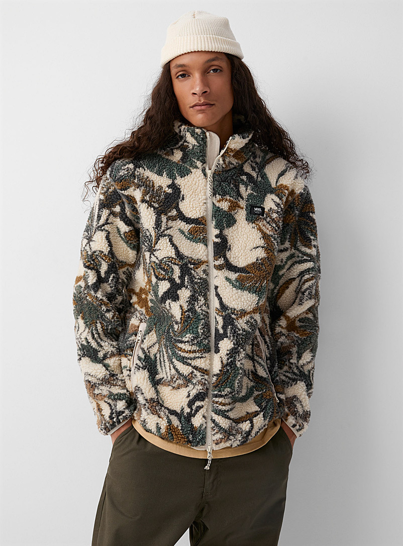 Vans Ecru/Linen Botanical sherpa zip jacket for men