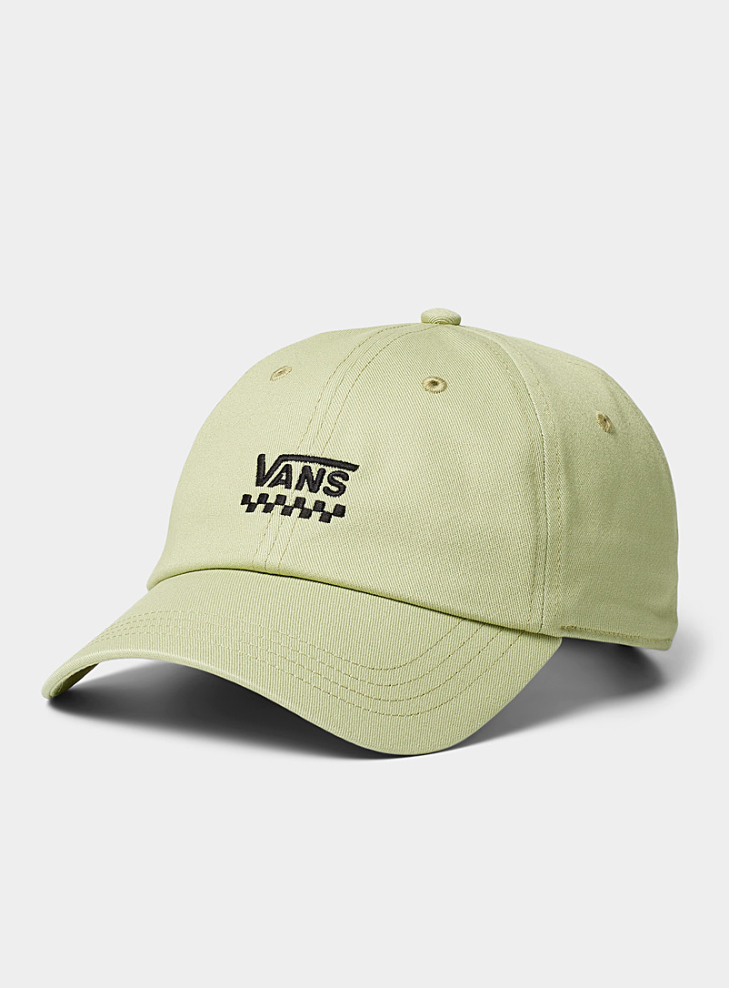 Vans: La casquette logo damier Vert pâle-lime pour femme