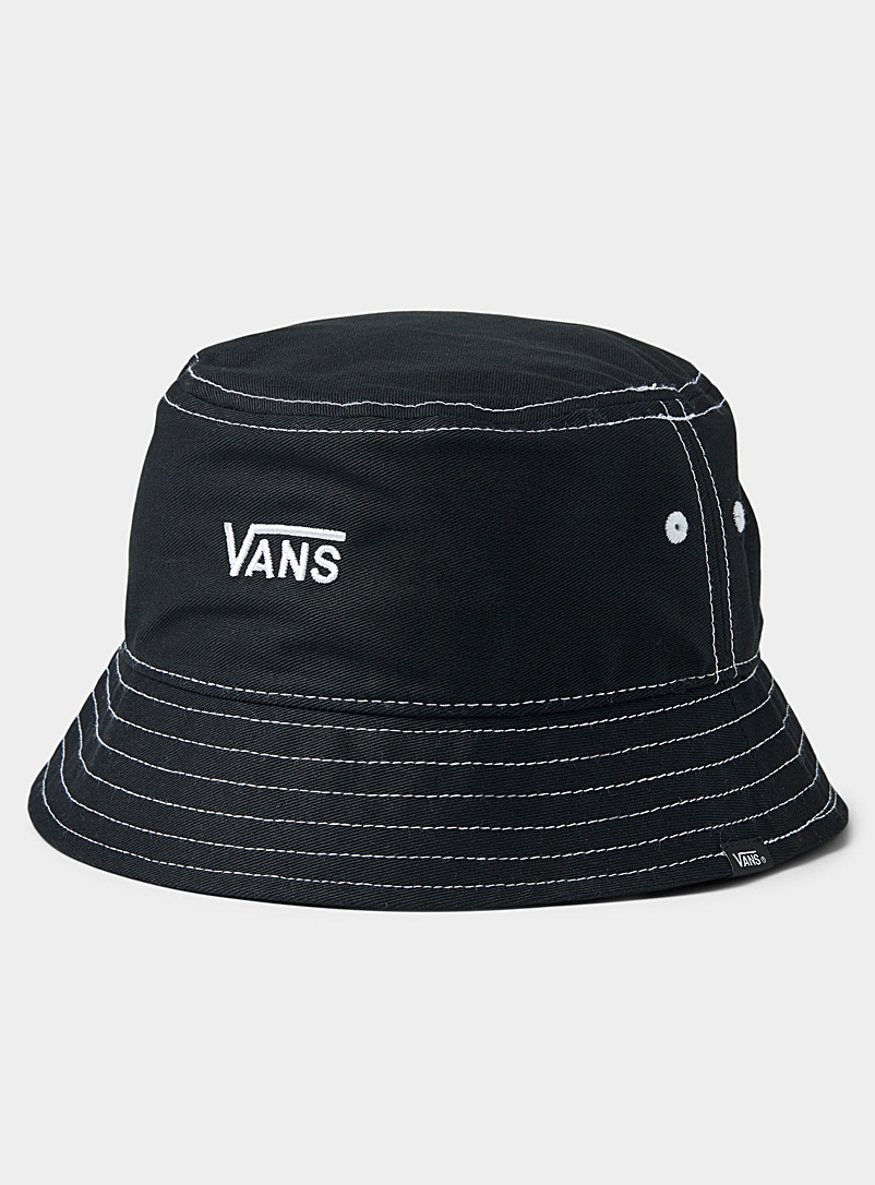 Vans Black Embroidered logo bucket hat for women