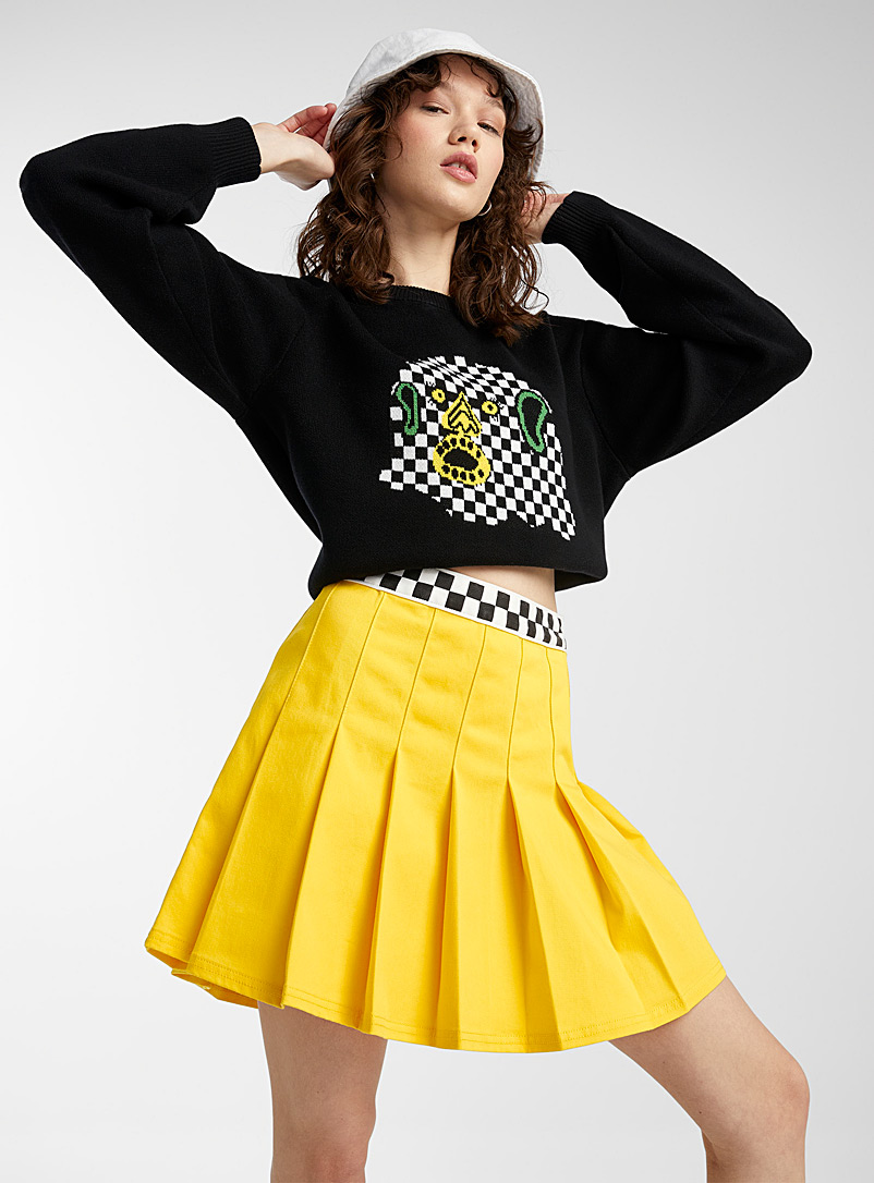 Yellow checkered pleated skirt | Vans | Shop Mini Skirts & Short Skirts  Online in Canada | Simons
