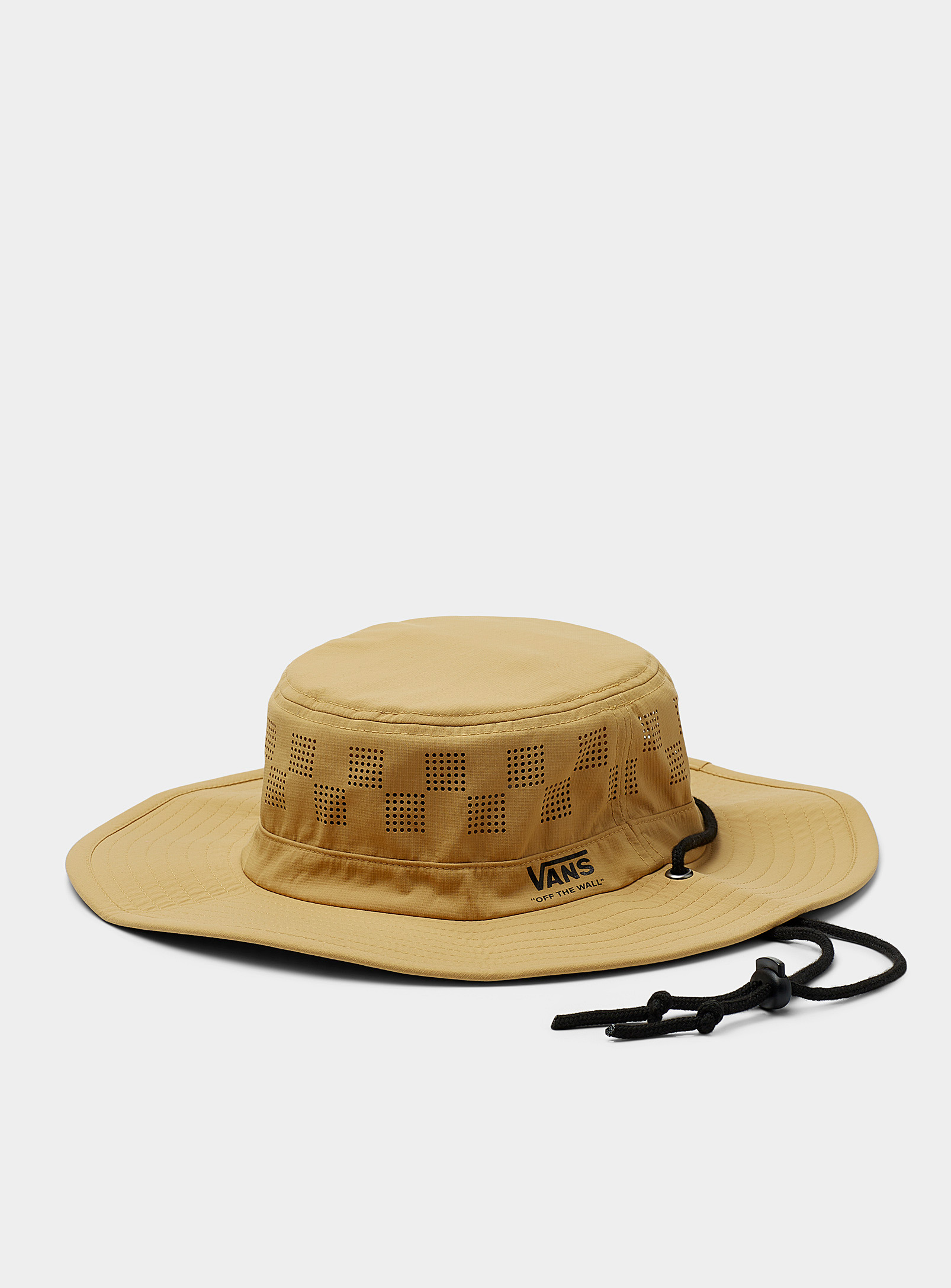 Vans Boonie Perforated Checkerboard Bucket Hat In Cream Beige
