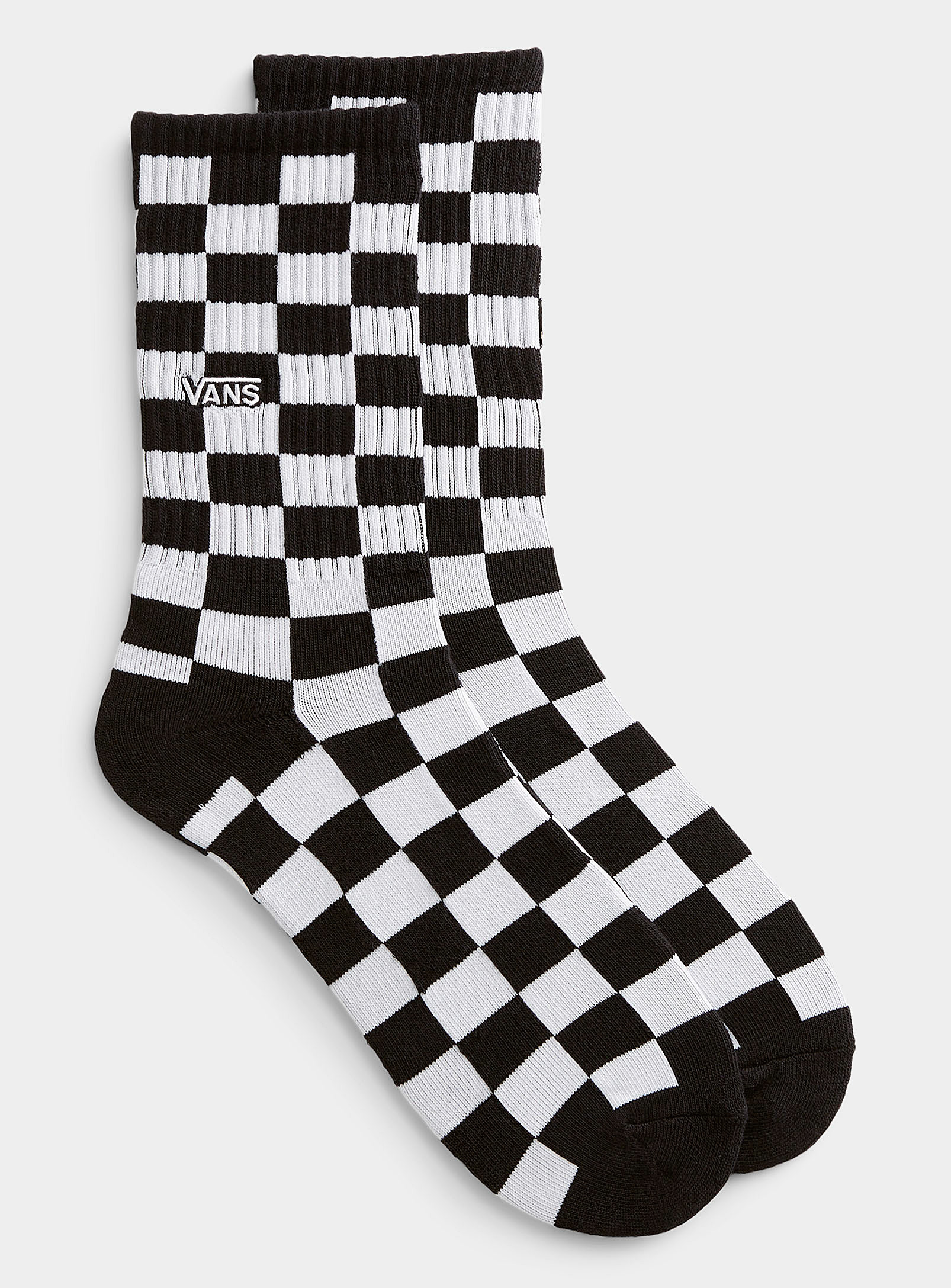 Vans Checkerboard Ribbed Sock In Black And White