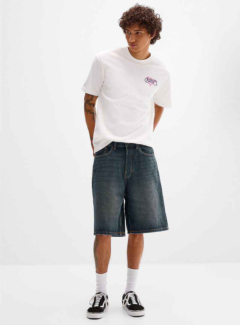Check-5 aged blue 23" jort Baggy fit product image (primary)