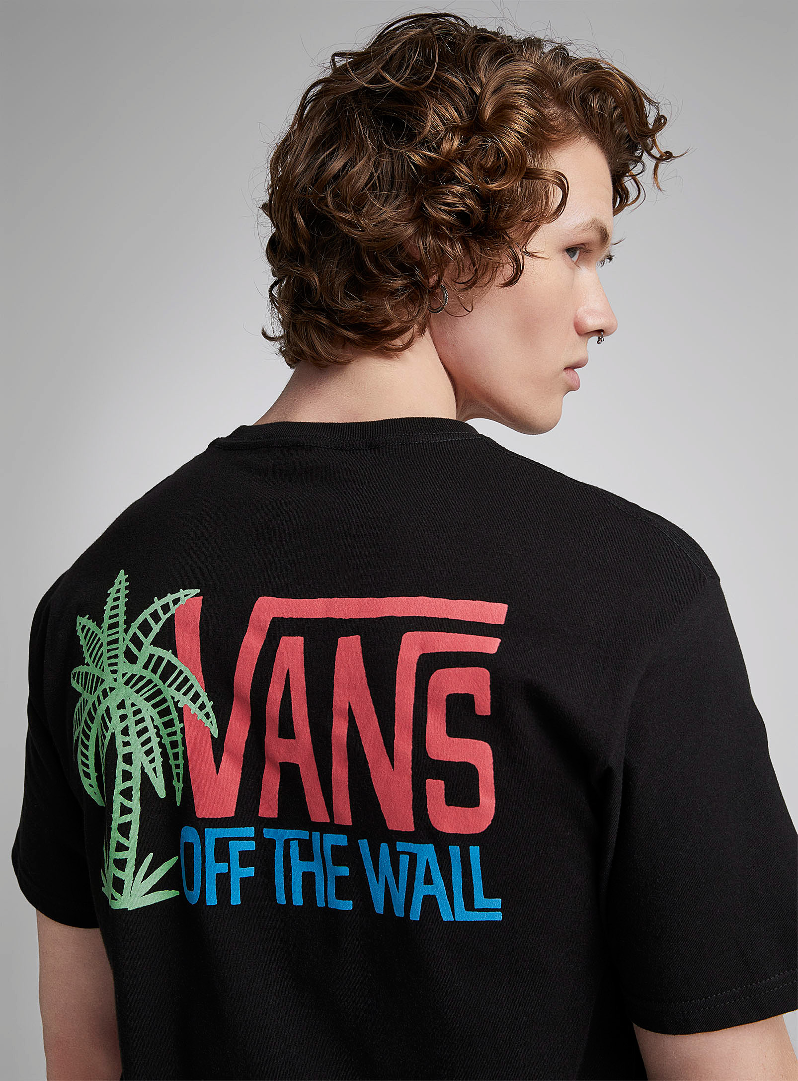 Vans Neon Palm Tree T-shirt In Black