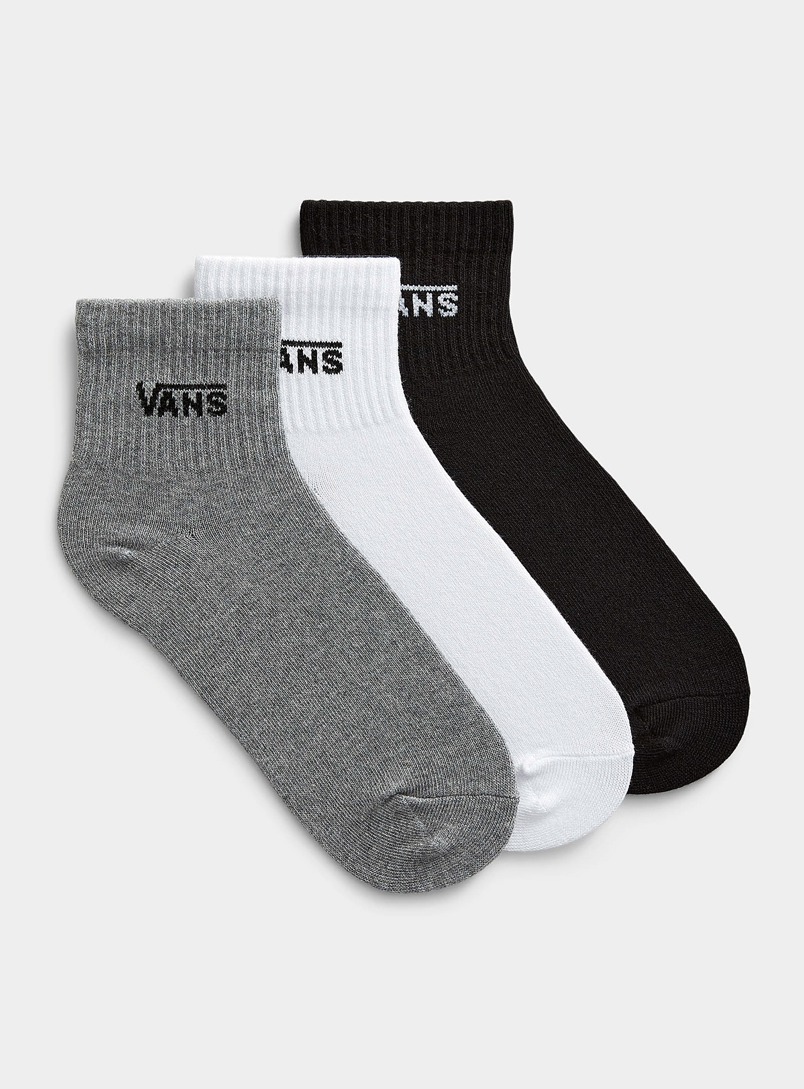 Vans Signature Ankle Socks Set Of 3 In Black