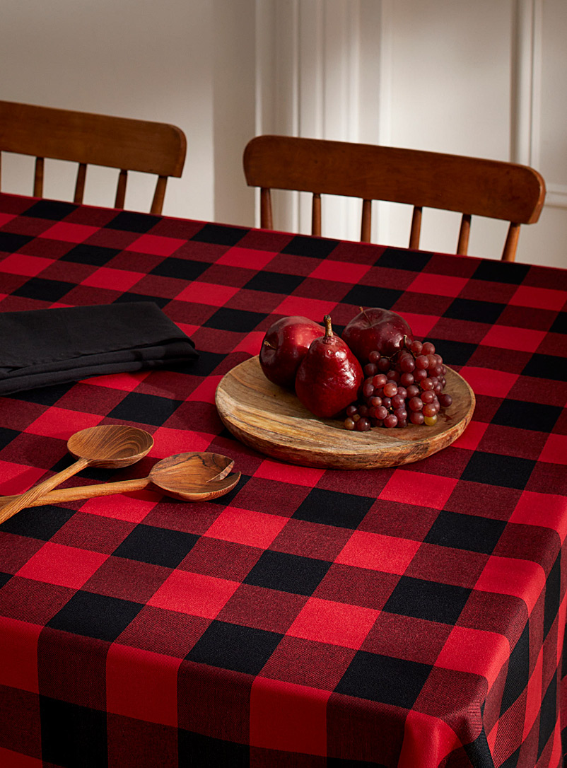 Simons Maison Assorted Hunter check recycled polyester tablecloth