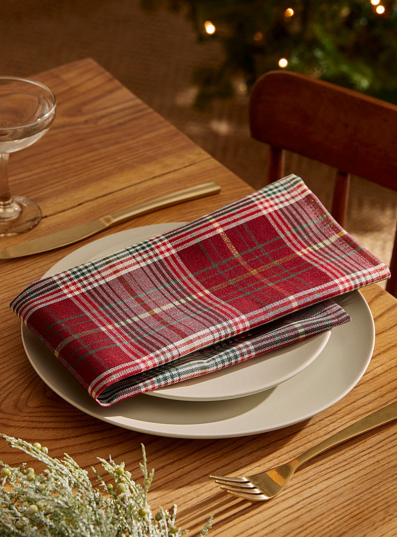 Simons Maison: La serviette de table tartan festif Assorti