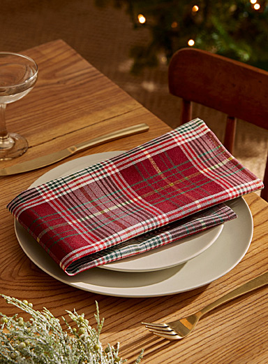La serviette de table tartan festif <b>Collection de No&euml;l</b>