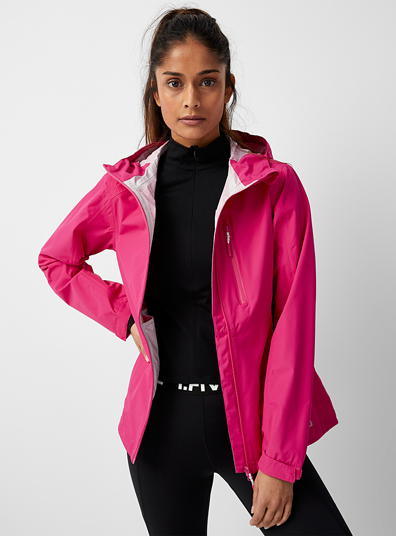I.FIV5 Pink Hooded waterproof and breathable shell jacket for women