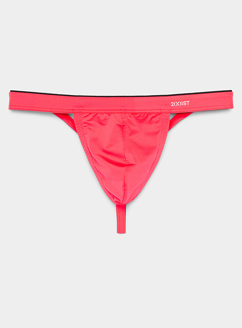 2(x)ist Red Bright coral microfibre thong for men