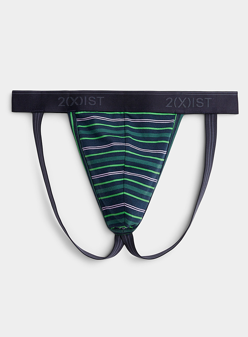 2(x)ist: Le slip suspensoir coloré Vert à motifs pour homme