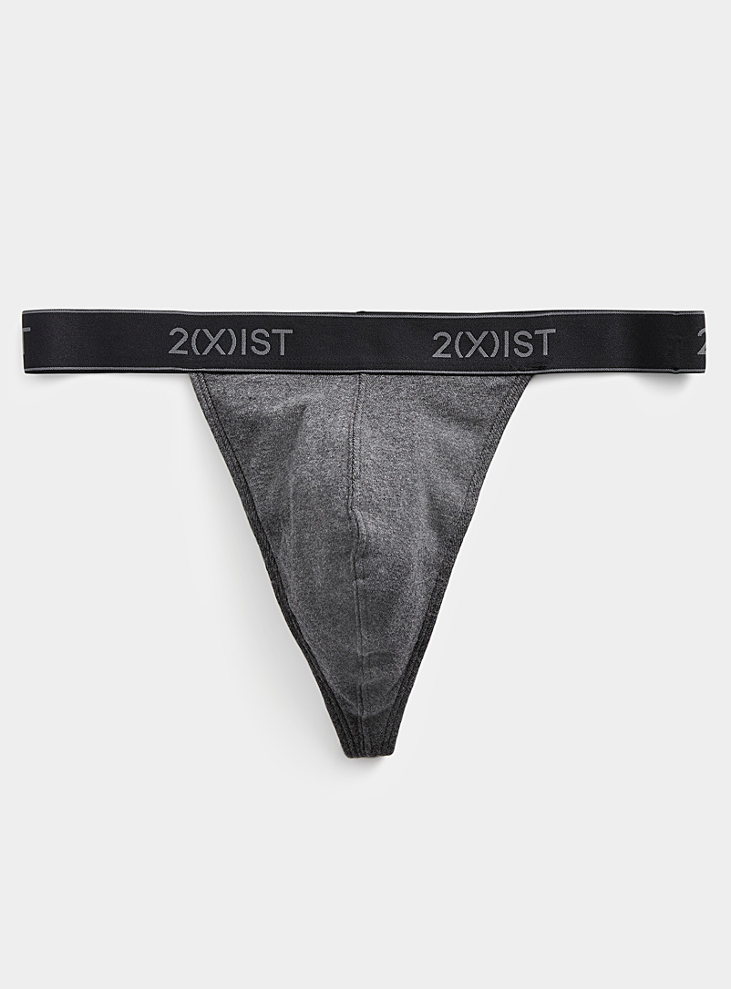 2(x)ist Charcoal Minimalist cotton thong for men