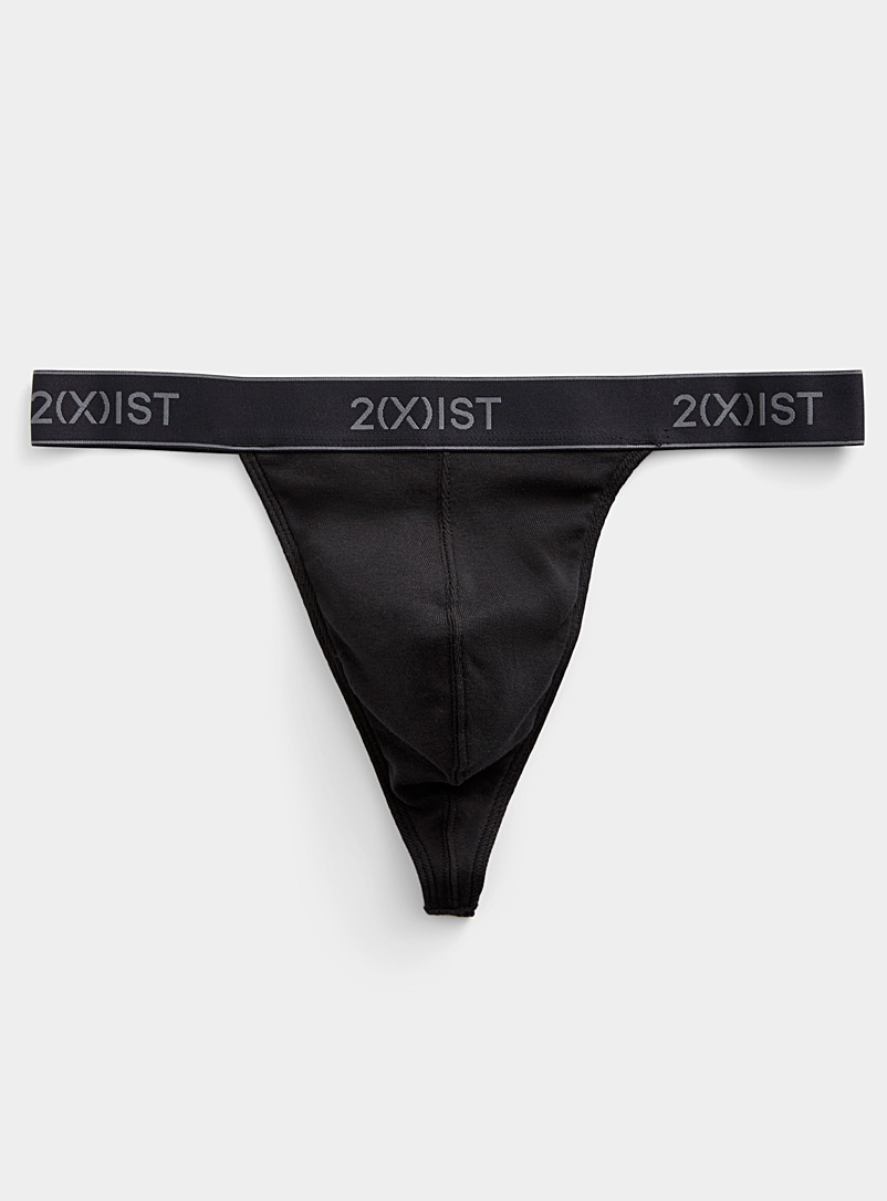 2(x)ist Black Minimalist cotton thong for men