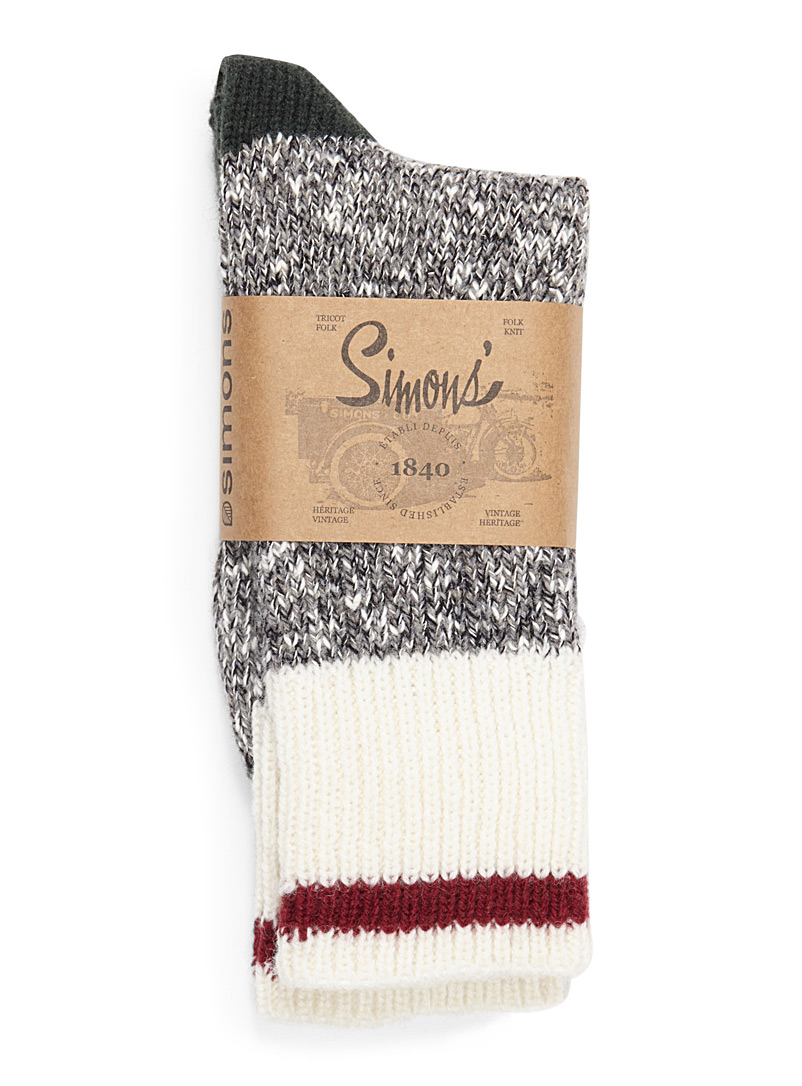Simons Patterned Red Knit work socks for women