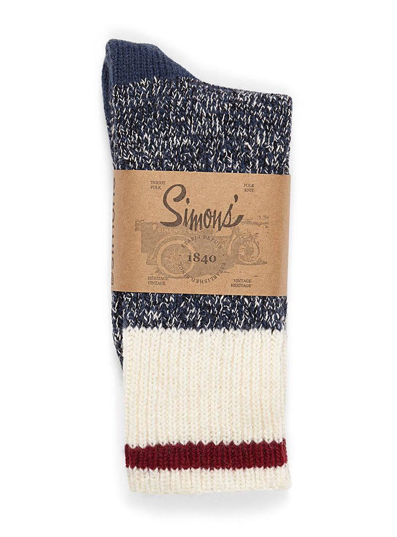 Simons Patterned Red Knit work socks for women