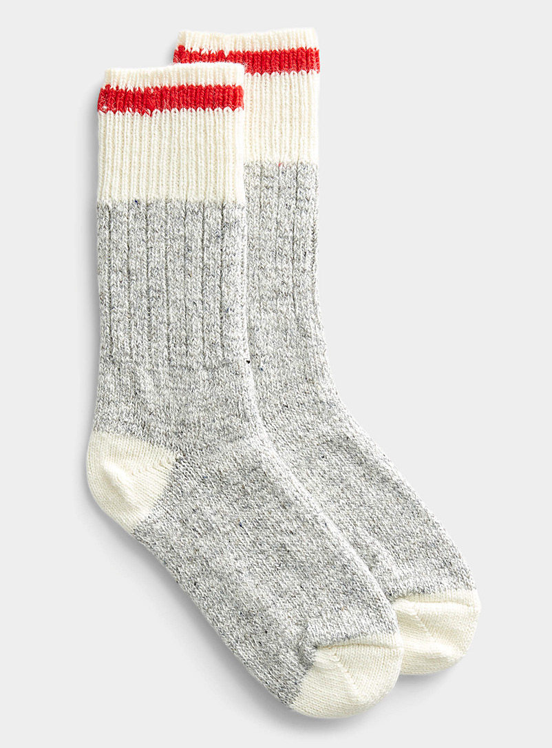 Simons Patterned Red Work socks for women