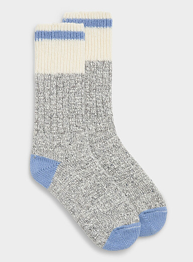 La chaussette travailleur chin&eacute;e m&eacute;lange de laine