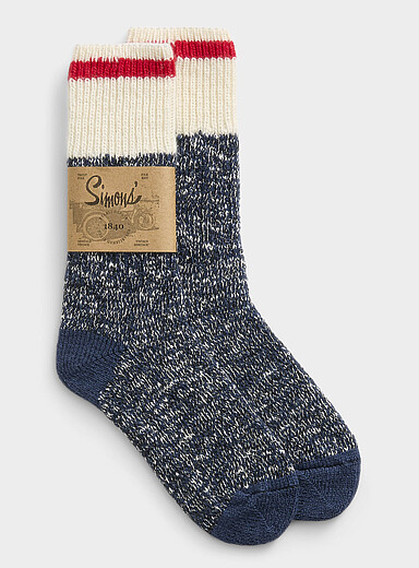 La chaussette travailleur chin&eacute;e m&eacute;lange de laine