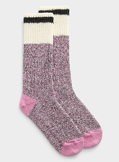 La chaussette travailleur chin&eacute;e m&eacute;lange de laine
